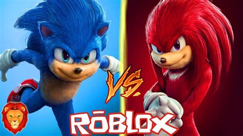 Sonic La Pelicula Vs Knuckles Sonic La Pelicula En Roblox Batalla