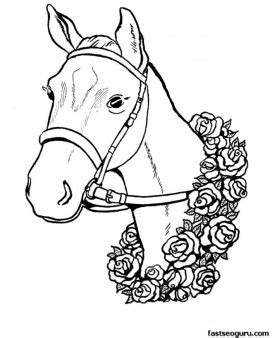 The simple way to introduce your children with a horse is by giving them horse coloring pages.explain the detail and characteristics of this animal to your children before they color the page. Free Print out coloring pages The race winner horses ...