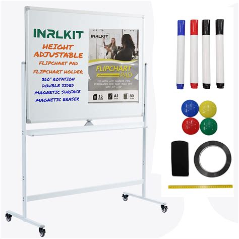 Buy Inrlkit 48x36 Magnetic Whiteboard With 360 Degree Rolling Wheels