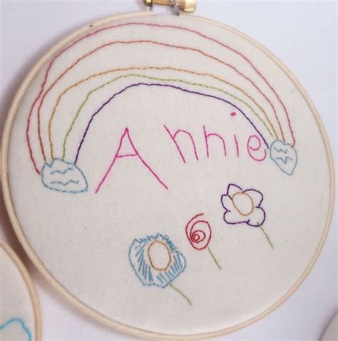 It is a patchwork quilt on a fence, one of my favorite things. Child's Drawing Embroidery · How To Embroider Art ...