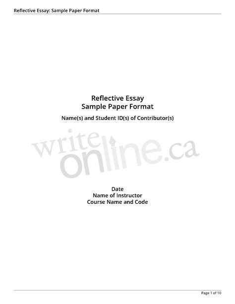 Reflective Essay Title Examples