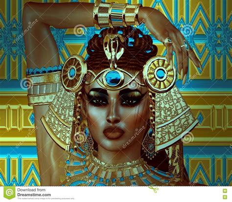 Egyptian Woman Beads Beauty And Gold In Our Digital Art