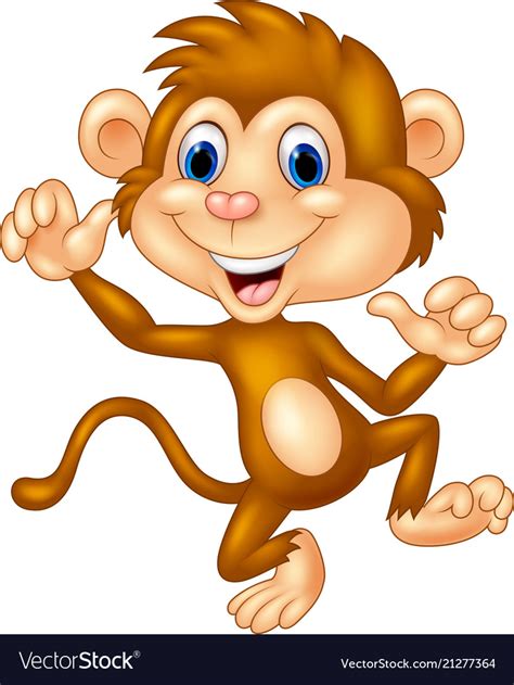 Cartoon Monkey Waving Royalty Free Vector Image