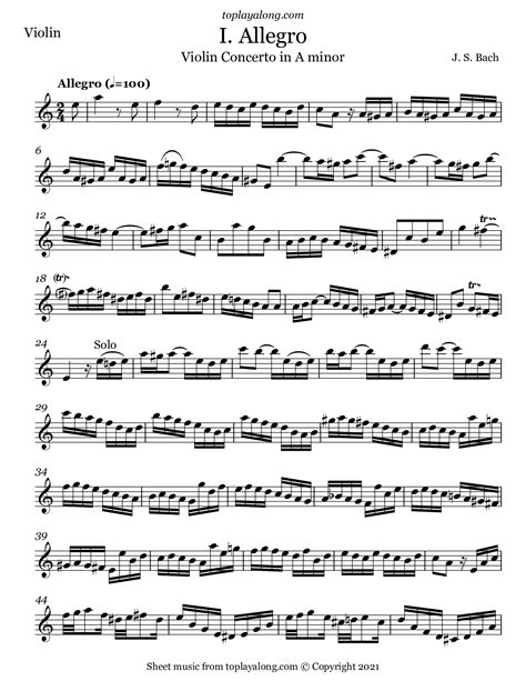Violin Concerto In A Minor I Allegro