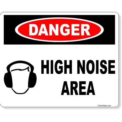 8 X 10 Danger High Noise Area Full Color Sign
