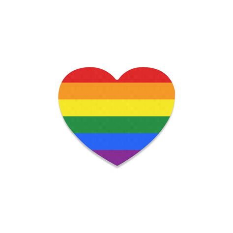Gay Pride Rainbow Flag Stripes Heart Coaster Id D346723