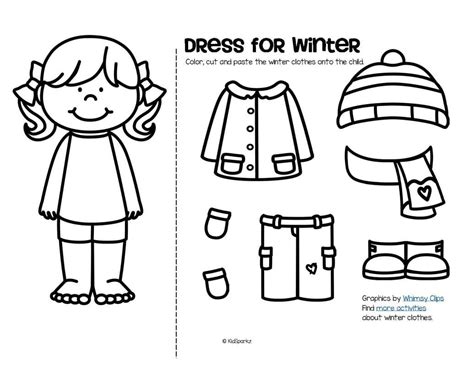 Color Cut And Paste To Dress A Boy And A Girl For Winter Winter