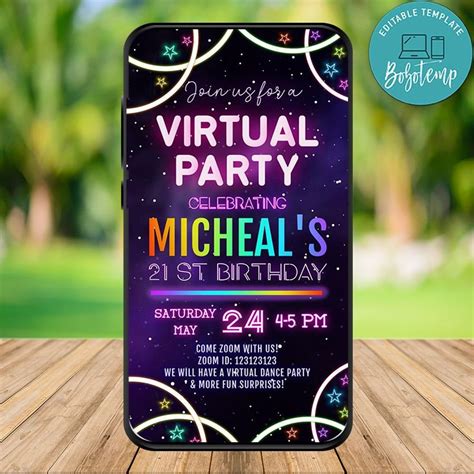 A zoom party is a great excuse to get out of your sweatpants and dress up for the first time in ages. Zoom Party Video Chat Girls Birthday E-invite Template DIY | Bobotemp