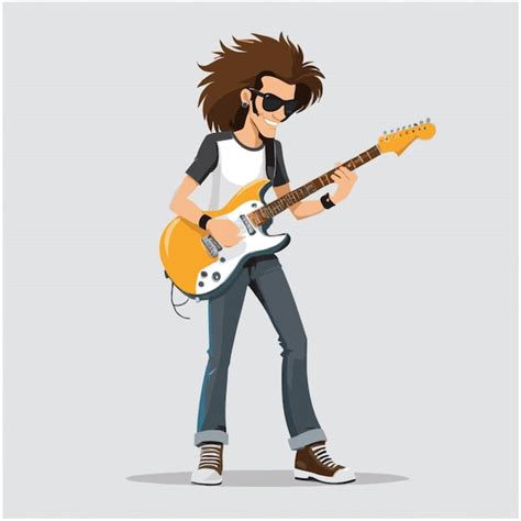 Premium Vector Rock Star Guitarist Vector On White Background
