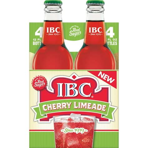 Ibc Cherry Limeade Made With Sugar Soda 12 Fl Oz Glass Bottles 4