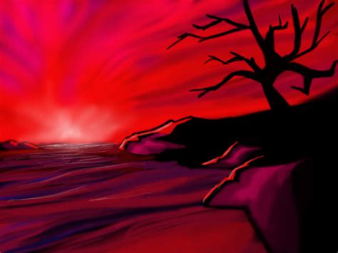 Red Sunset Digital Painting By Clayton Kashuba