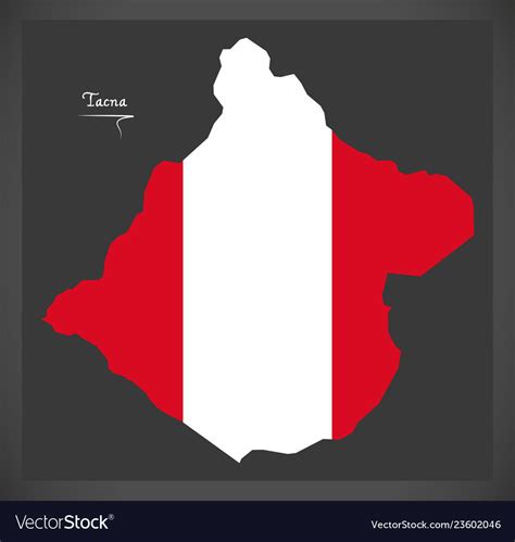 Tacna Map With Peruvian National Flag Royalty Free Vector