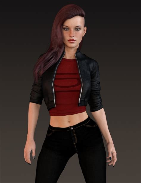 X Fashion Spring Leather Outfit For Genesis 8 Females Daz 3d