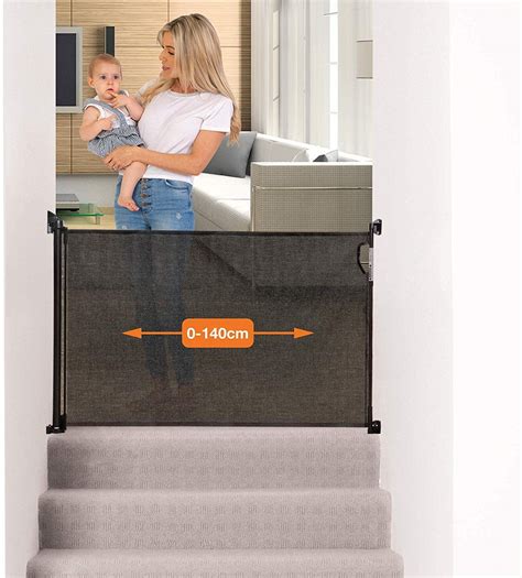 Dreambaby® Retractable Gate Black 0 To 140cm Extra Tall Relocatable