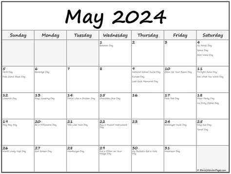 May 2021 Calendar With Holidays Printable Printable Word Searches