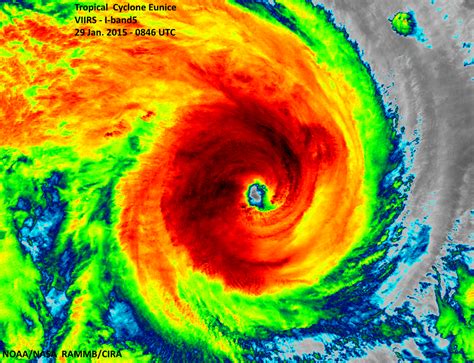 Very Cool Infrared Imagery Of Tropical Cyclone Eunice In The Indian