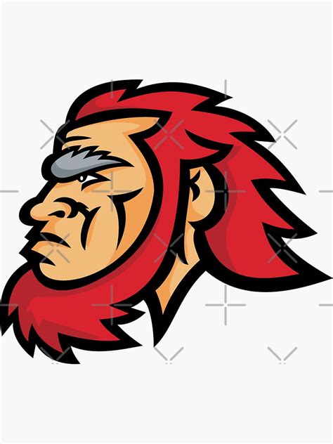 Caveman Head Side Mascot Sticker For Sale By Patrimonio Redbubble