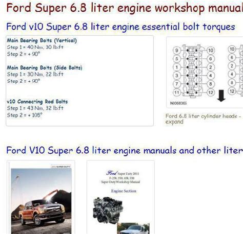 Ford Engine Specs Bolt Torques Manuals