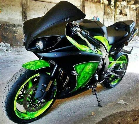 Green And Black R1 Best Motorbike Yamaha Sport Green Bike