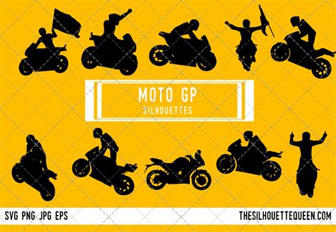 Motogp Bike Silhouette Vector Sports Illustrations ~ Creative Market