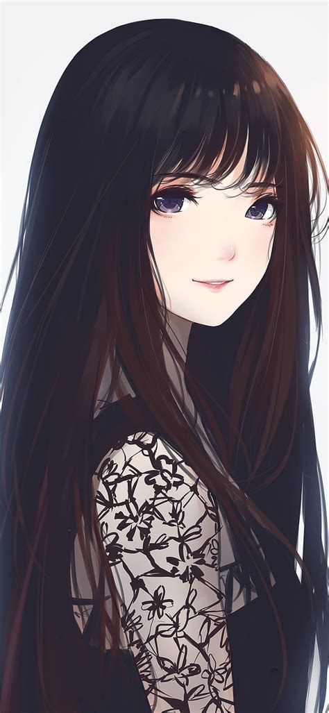 Beautiful Anime Girl Black Hair Hd Wallpaper Backgrounds