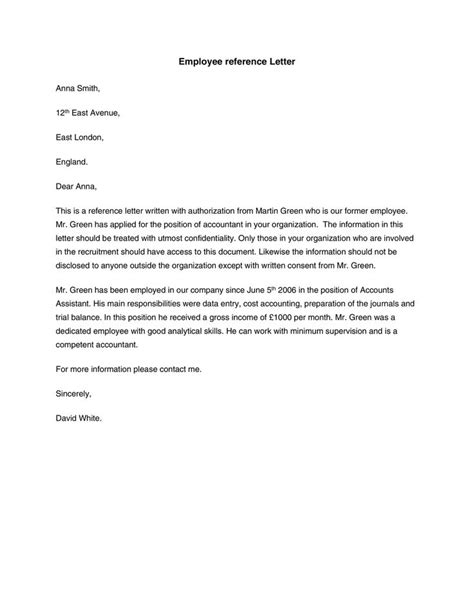 References Letter From Employer Professional Reference Letter