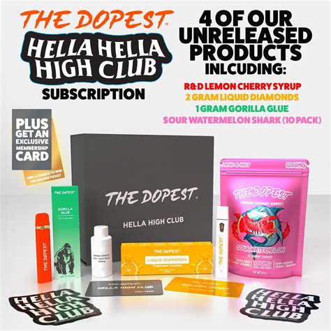 The Dopest Shop On Twitter Month 3 Of The Hellahighclub By