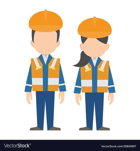 Civil Engineer Construction Workers Characters Vector Image