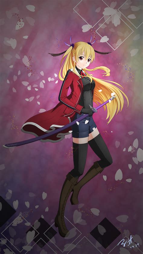 Wallpaper Illustration Blonde Long Hair Anime Girls Cartoon Thigh Highs Red Eyes Sword