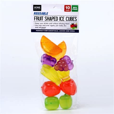Reusable Fruit Shaped Ice Cubes Pre Filled 10pk Home Master