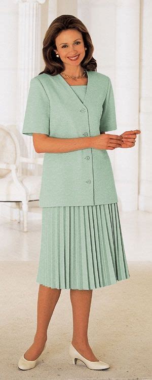 Church Skirt Suits With Pleated Skirts For Women Two Piece Accordian Pleated Dress Fashion