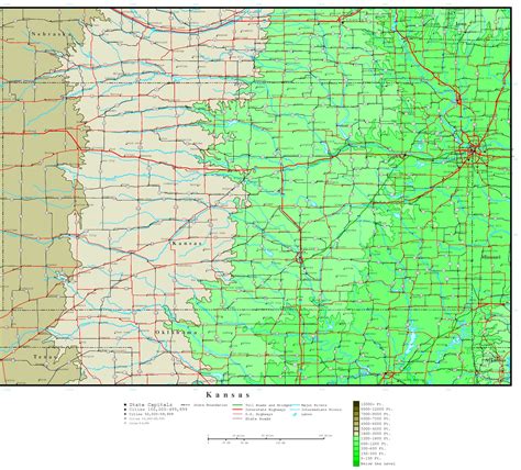 Elevation Map Of Kansas Tour Map