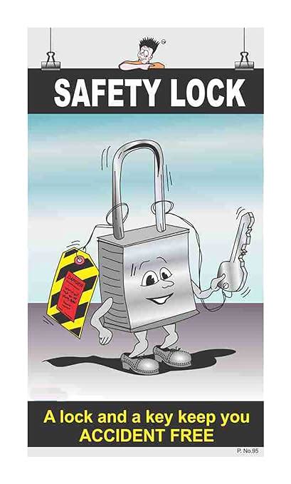Posterkart Safety Poster Safety Lock 66 Cm X 36 Cm X 1 Cm Vadpe095