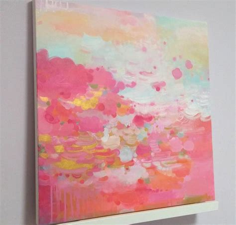 Pink And Gold Abstract Painting On Canvas Original Art For Girls Room