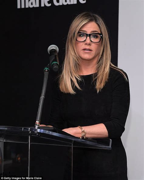 Jennifer Aniston Wears Glasses As She Shows Leg At Image Maker Awards