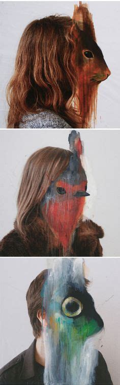 Animal Masks Painted On Human Photo Portraits Charlotte Caron