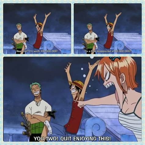 Zoro Luffy Nami One Piece Funny Text Quote Comic Bounties