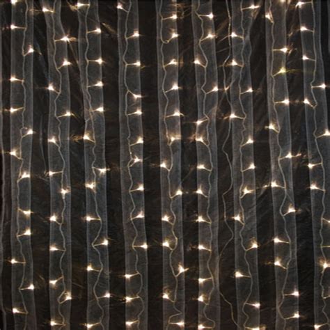 8ft White Organza Curtain With Warm White Led Lights