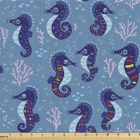 Seahorse Upholstery Fabric By The Yard Fantasy Underwater Life