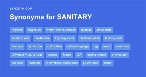 Another Word For Sanitary Code Synonyms And Antonyms