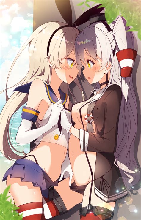 Shimakaze And Amatsukaze Kantai Collection Drawn By Bokkun