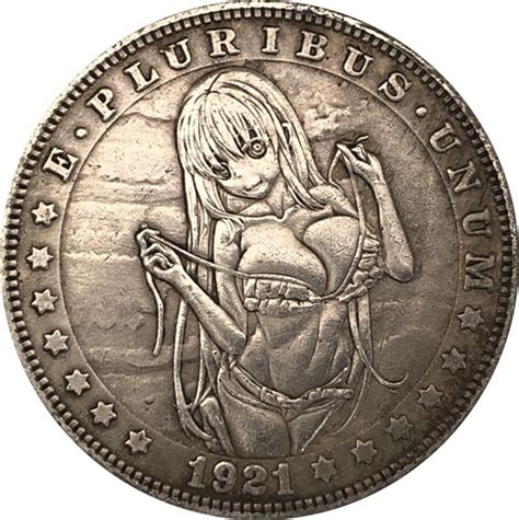 Hobo Nickel Coin Anime Girl Usa Morgan Dollar Coin Engraving Etsy
