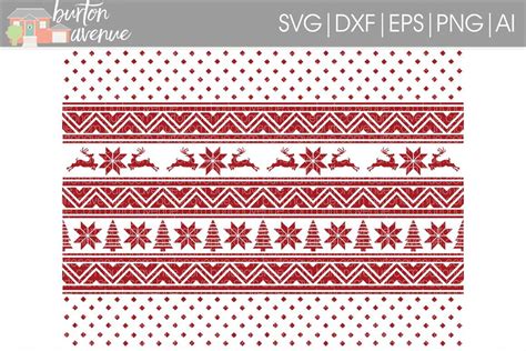 Christmas Sweater Background Cut File - Thanksgiving SVG DXF EPS AI PNG