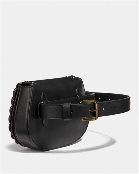 Belt Bags Womens Coach Saddle Belt Bag With Scallop Rivets Black