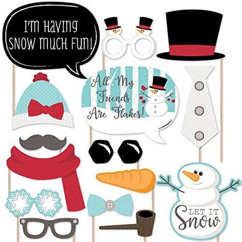 Let It Snow Snowman Christmas Holiday Photo Booth Pro