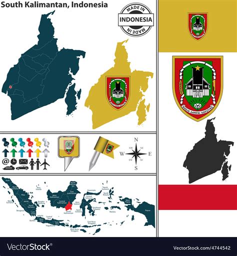 Map Of South Kalimantan Royalty Free Vector Image