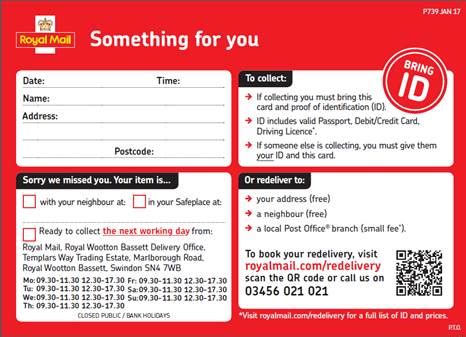 Plus free addressing and mailing. Fake 'Something for you' cards | Royal Mail Group Ltd