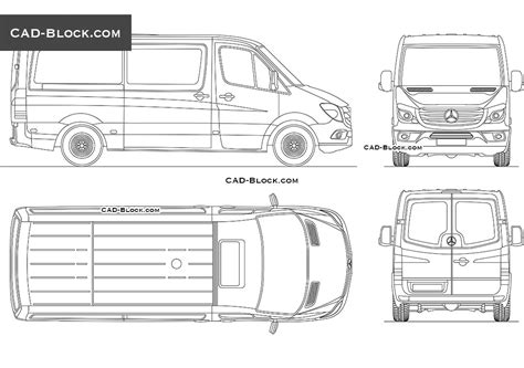 Mercedes Benz Sprinter 2d Dwg Plan For Autocad • Designs Cad