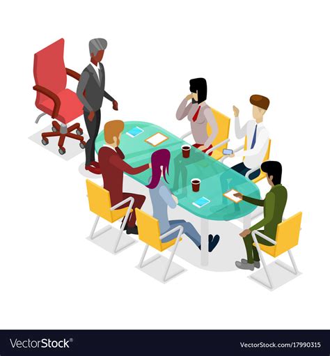 Business Meeting Isometric 3d Icon Royalty Free Vector Image
