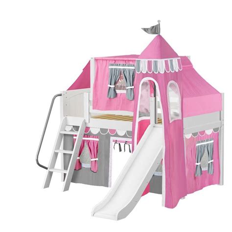 Wow Loft Bed With Slide Tent And Curtains Bed With Slide Low Loft